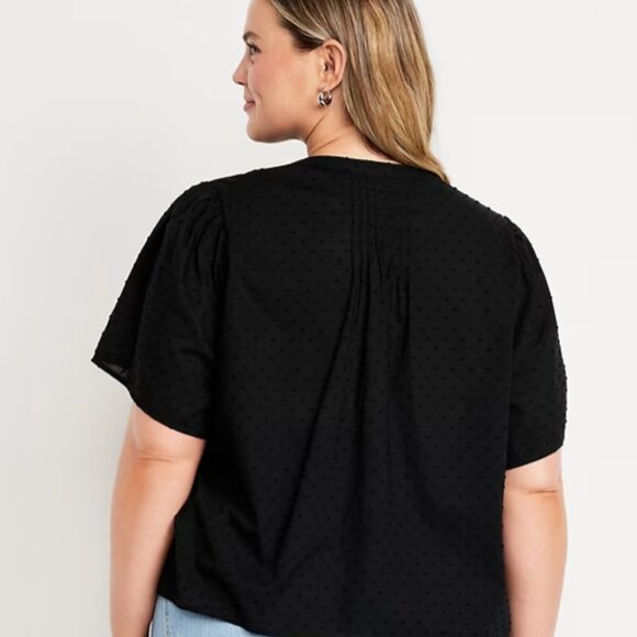 Old Navy Flutter-Sleeve Swiss Dot Top - Picture 2 of 4